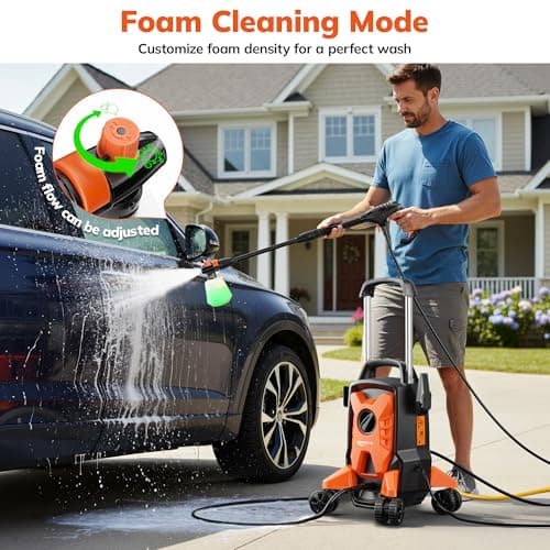 Keenstone Electric Pressure Washer, 5000 PSI 3GPM with Anti-Tipping Design