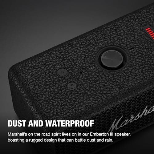 Marshall Emberton III Portable Bluetooth Waterproof Speaker - Black/Silver thumbnail 5