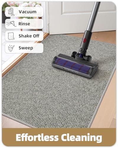 Color&Geometry Thin Indoor Door Mat 17"x30", Dirt & Moisture Trapping, Non-Slip Rubber Backing, Low Profile Inside Doormat for Home Entrance, Entryway, Patio & Porch,Sage Green thumbnail 7