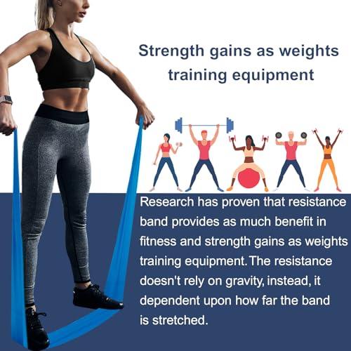 A AZURELIFE Resistance Bands,Professional Long Non-Latex Elastic Stretch Bands,Exercise Bands for Physical Therapy, Yoga, Pilates, Rehab, at-Home or The Gym Workouts, Strength Trai thumbnail 2