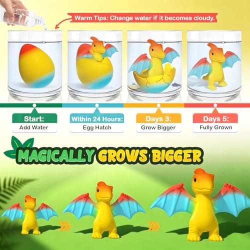Dinosaur Hatching Surprise Eggs - 6 Pack Dinosaur Toys for Kids 3-5 5-7 6-8 thumbnail 2