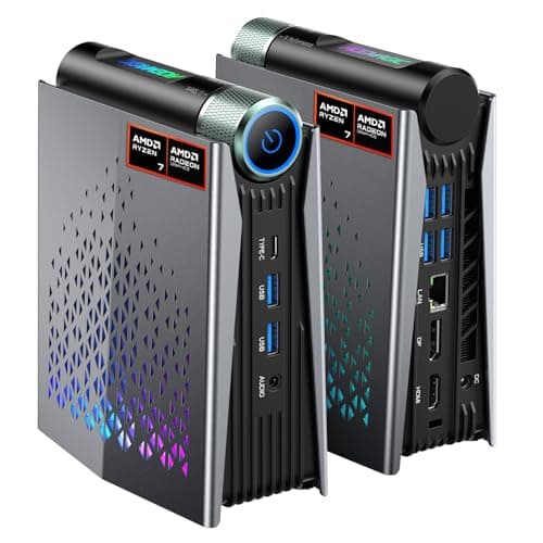 ACEMAGICIAN S3A Mini PC, Ryzen 7 H 255 (Up to 4.9GHz, 8C/16T), Radeon 780M Graphics, 16GB LPDDR5 RAM, 512GB PCIe4.0 SSD, Mini Desktop Computer for Content Creation, Programming, Ga