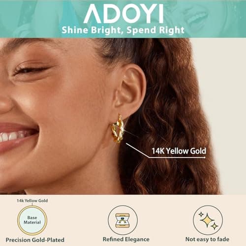 Set de Aretes de Argolla Adoyi Bañados en Oro 14K - 9 Pares Variados