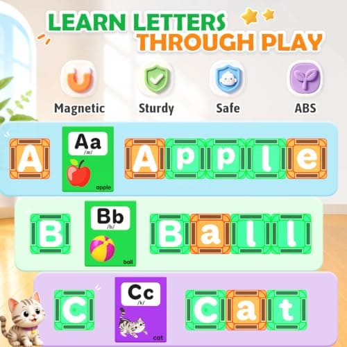 Bloques Magnéticos Educativos de Letras para Niños