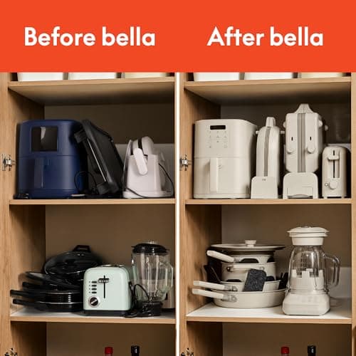 bella Flip-n-Store Waffle Maker with EverGood™ Ceramic Nonstick Coating, Fits-anywhere™ Kitchenware, Power Indicator Light, Cool Touch Handle & Cord Wrap, 7” Wide & 1" Deep Plates, thumbnail 9