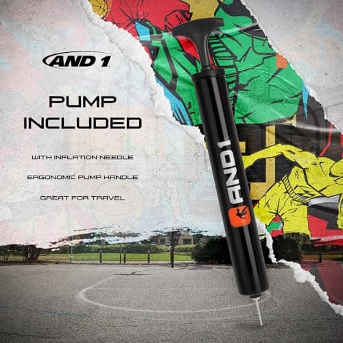 AND1 Enigma 27.5 Basketball: Rubber Streetball for Indoor and Outdoor Use, Deep Channel Construction and Durability, Includes 10” Pump thumbnail 6