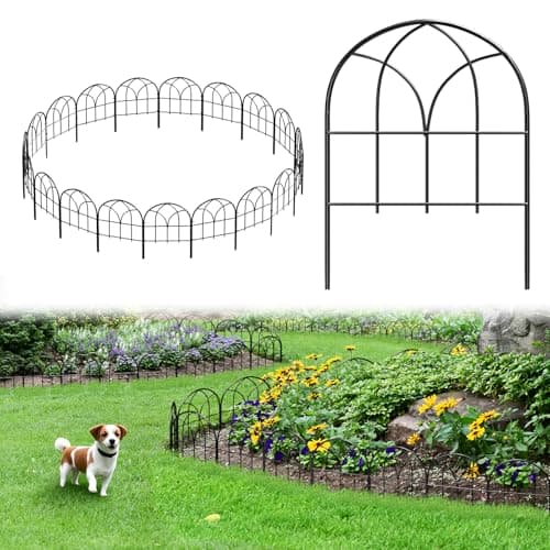Set de 19 Paneles de Cerca Decorativa para Jardín, Anti-Animales