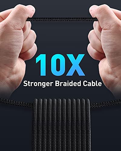 Baseus USB C Cable, 100W PD 5A QC 4.0 Fast Charging USBC to USBC Cable, Zinc Alloy Nylon Braided Type C Charger Cord for iPhone 16 15 Pro Plus Pro Max, MacBook, iPad Pro/Mini, Sams thumbnail 7