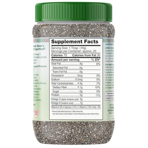 Sanar Naturals Chia Seeds | High Fiber Supplement, GLP-1 Support, Plant-Based Protein with Omega-3 | Superfood for Smoothies Baking and Oatmeal | Vegan, Non-GMO, Raw Bulk, Gluten F thumbnail 2