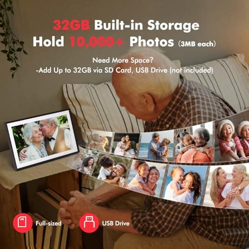 Digital Picture Frame, Frameo 15.6'' Digital Photo Frame WiFi Large Display thumbnail 4