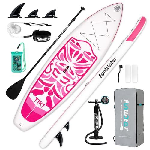 FunWater Inflatable 10'6×33"×6" Ultra-Light SUP for All Skill Levels Everything Included with Stand Up Paddle Board, Adj Paddle, Pump, ISUP Travel Backpack, Leash, Waterproof Bag
