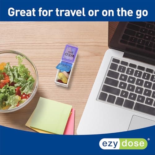 EZY DOSE: Organizador Semanal de Pastillas AM/PM con Pop-Outs