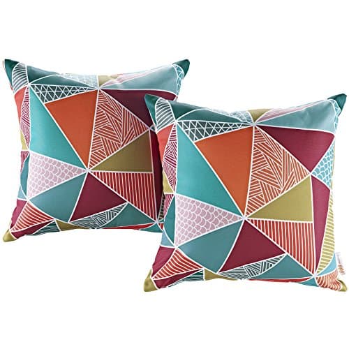 Modway Outdoor Indoor All Weather Patio Throw Pillow in Mosaic