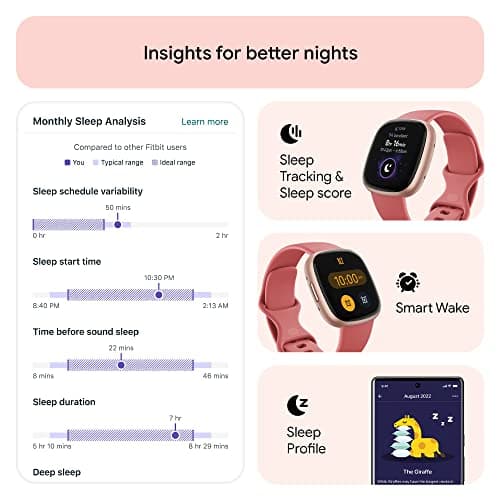 Fitbit Versa 4 Fitness Smartwatch with Daily Readiness - 3-Month Google Health Premium Membership Included - GPS, 24/7 Heart Rate, 40+ Exercise Modes, Sleep Tracking - Pink Sand/Co thumbnail 3
