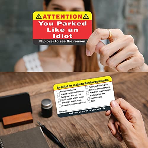 PARTH iMPEX You Parked Like an Idiot Business Cards (Pack of 100) Bad Parking Cards 3.5"x2" Multi Reasons Violation stocking stuffers for adults thumbnail 3