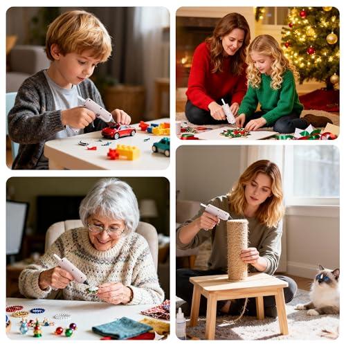 Tilswall Cordless Hot Glue Gun, Fast Preheating with 2000mAh Built-in Battery Hot Melt Glue Gun, 20 Premium Glue Sticks, Mini Glue Gun Ideal for Crafts, DIY Gift, Repairs Pink thumbnail 5