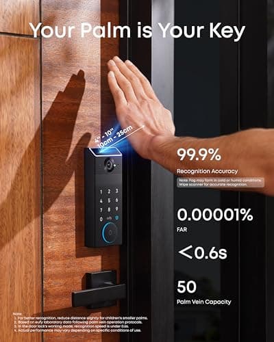 Cerradura Inteligente eufy FamiLock S3 Max: Reconocimiento de Palma y Cámara 2K HDR