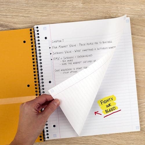 Miniatura de Cuaderno Espiral Five Star + App de Estudio, 5 Materias, Raya, 8.5" x 11", 200 Hojas, Antiderrames de Tinta, Cubierta Impermeable, Negro 4