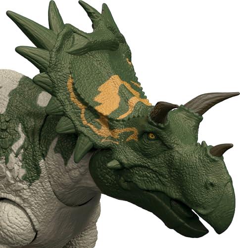 Mattel Jurassic World Rebirth Wild Roar Dinosaur Toy, Spiclypeus Posable Figure, Tail-Controlled Head Butt & Thrash Attack & Sound, Digital Play thumbnail 6