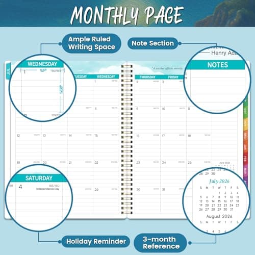 Teacher Planner 2026-2027 - Teacher Lesson Planner 2026-2027, 9" x 11", Jul.2026 - Jun.2027, Weekly & Monthly Lesson Plan Book for Teachers with Back pocket, Colorful Tabs thumbnail 3