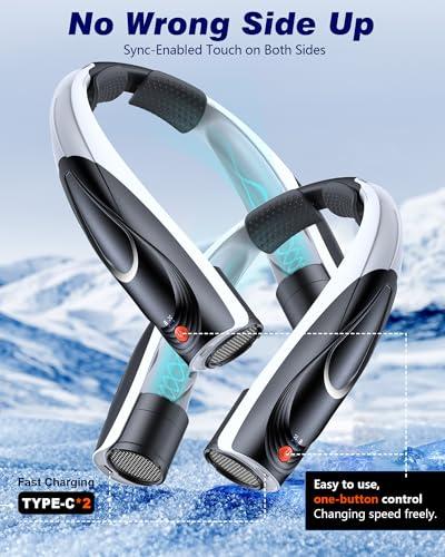 Tenvolti Portable Neck Fan - 6000mAh Rechargeable Personal Fan with 6 Speeds, 360° Cooling Surround Airflow, 20H Long Battery Life Hands-Free Wearable Fan for Outdoor Travel, Offic thumbnail 7
