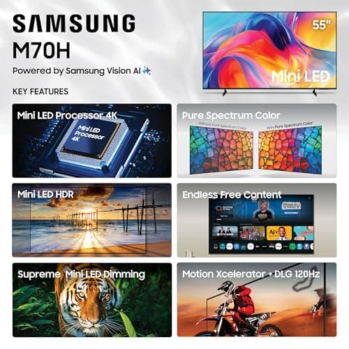 Miniatura de Smart TV Samsung de 55" Serie M70H, Mini LED 4K, Modelo 2026 3