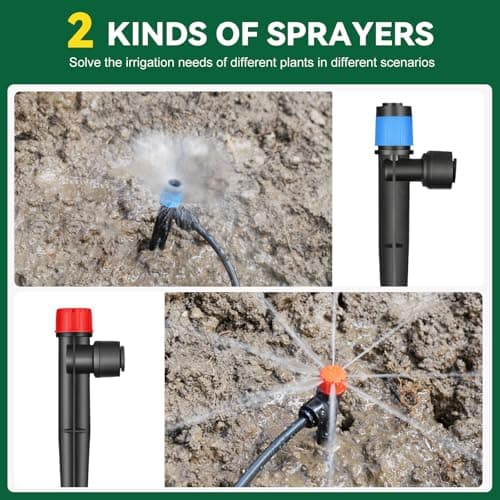Drip Irrigation System for Garden, 2026-Upgraded Quick Connect Garden Watering Kit All-in-One with 1/2 inch 1/4 inch Irrigation Tubing for Garden, Lawn, Greenhouse, Raised Beds (12 thumbnail 3
