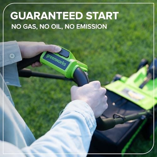 Greenworks 24V 14 in Push Lawn Mower, 5.0 Ah Battery and Charger thumbnail 6