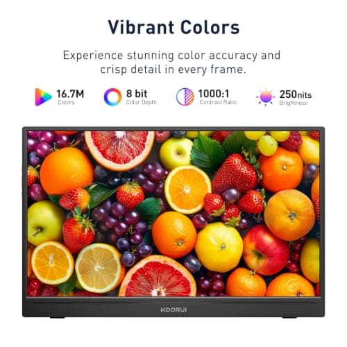 KOORUI 15.6 inch Portable Monitor FHD 1080P IPS External Display, Second Screen for Travel and Office, USB-C HDMI Gaming Monitor with Kickstand & Speakers for Laptop PC thumbnail 11