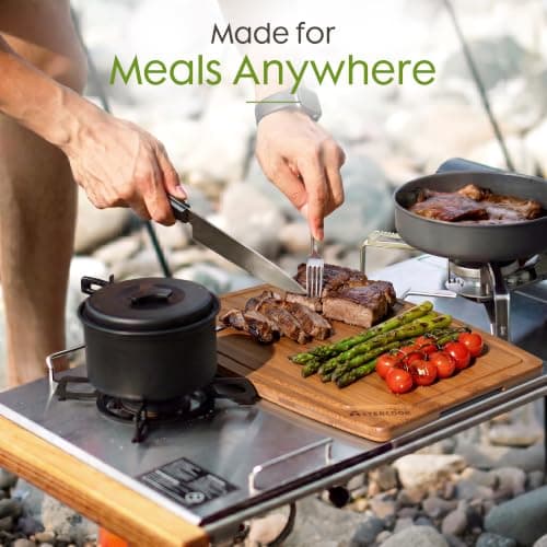 Miniatura de Tabla de Cortar Grande Astercook de Bambú Carbonizado de 16x12 pulgadas con Canaleta para Jugos y Agarradera 6