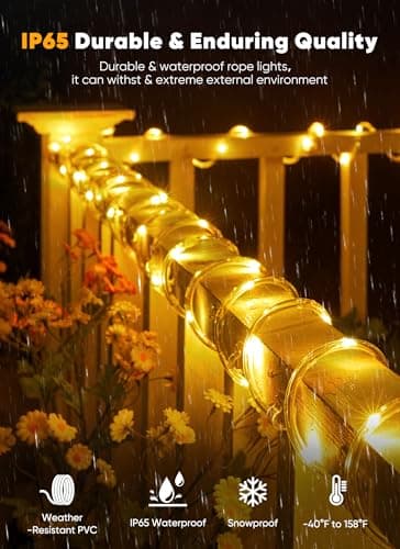 Miniatura de Manguera de Luces Solares Brightown de 39 pies, 100 LEDs, Impermeable, Blanco Cálido 2