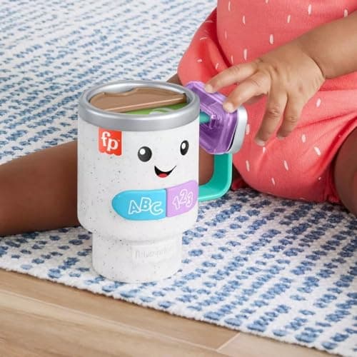 Fisher-Price Baby & Toddler Toy Laugh & Learn Coffee Mug Musical Activity with Lights & Educational Songs for Infants Ages 6+ Months