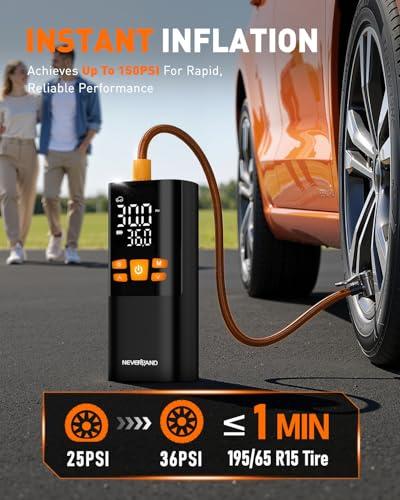 Miniatura de Inflador de Llantas Portátil NEVERLAND Inalámbrico y 12V con Autoapagado 2