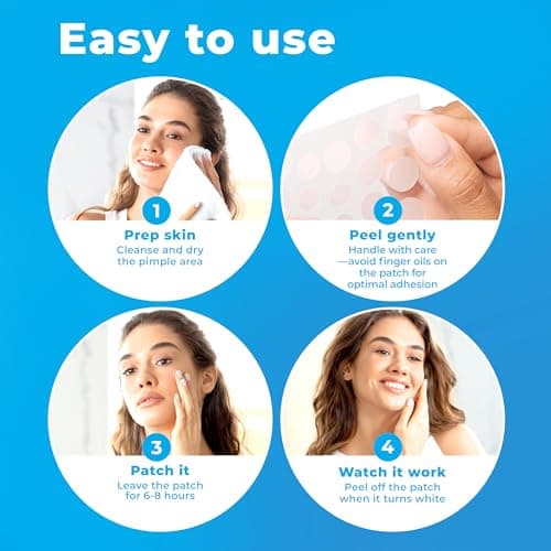 PatchRx Pimple Patches for Face (120 Patches), Hydrocolloid Acne Patches with Tea Tree Oil, Pimple Patch Pimple Stickers - Hydrocolloid Patch Acne Dots - Acne Pimple Patches For Fa thumbnail 7