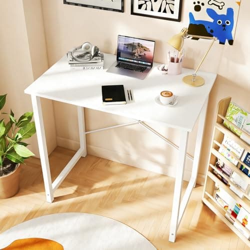 Miniatura de Escritorio para computadora pequeño DUMOS de 32 pulgadas, color blanco 2