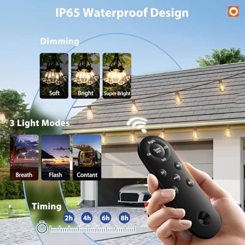 Miniatura de Guirnalda Solar de Luces addlon de 198 pies para Exterior, Impermeable, ¡Dura Más de 20 Horas! 3