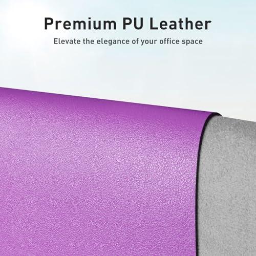 Miniatura de Aothia Leather Desk Pad Protector, Mouse Pad, Office Desk Mat, Non-Slip PU Leather Desk Blotter, Laptop Desk Pad, Waterproof Desk Writing Pad for Office and Home (36" x 17", Iris V 2