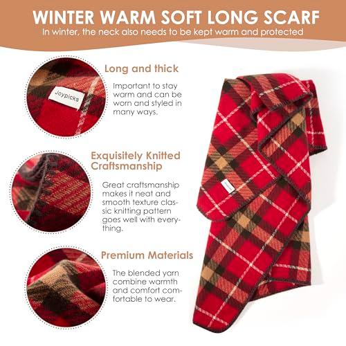 JOYPICKS Women's Long Knit Scarf Winter Chunky Scarfs Warm Big Wrap Thick Winter Fashion Scarves for Outdoor Men & Women thumbnail 3