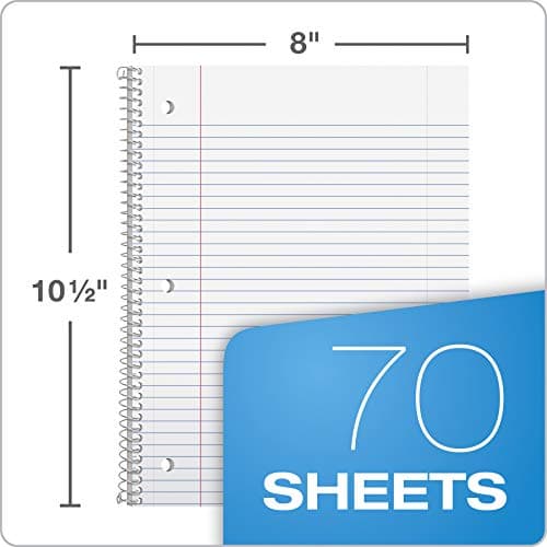 Oxford Spiral Notebook 6 Pack, 1 Subject, College Ruled Paper, 8 x 10-1/2 Inch, Color Assortment Design May Vary (65007) thumbnail 2