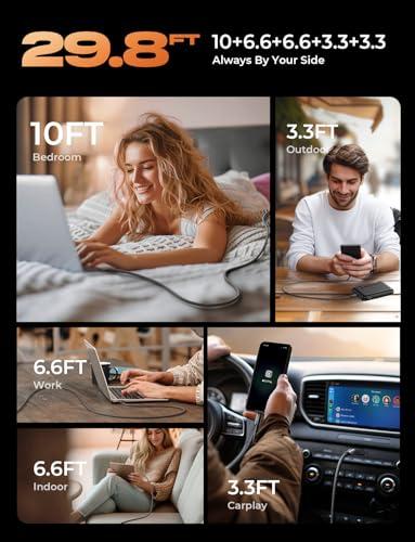 Miniatura de Paquete de 5 Cables LISEN USB-C a USB-C 60W de Carga Rápida 4