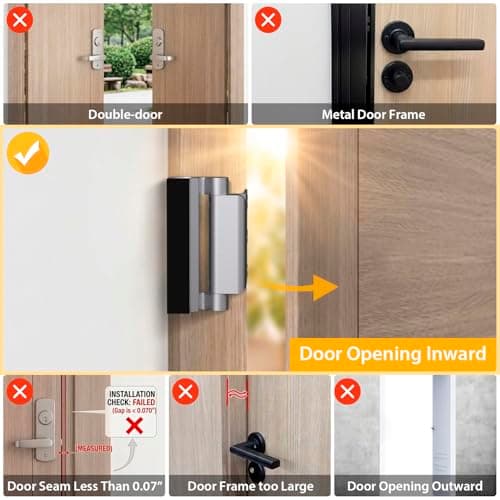 Home Security Door Lock, 2 Pack Childproof Door Reinforcement Lock with 3 Inch Stop Withstand 800 lbs for Top Front Inward Swinging Door, Upgrade Flip High Night Lock to Defend You thumbnail 4