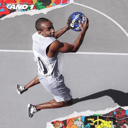 AND1 Enigma 27.5 Basketball: Rubber Streetball for Indoor and Outdoor Use, Deep Channel Construction and Durability, Includes 10” Pump thumbnail 3