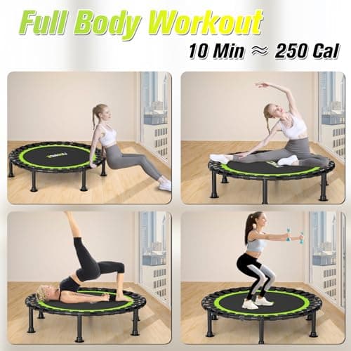ZCMHAXJ Foldable Mini Trampoline, 36"/40"/48" Rebounder Trampoline for Adults, 440lbs Capacity Indoor Fitness Workout Exercise Equipment thumbnail 7