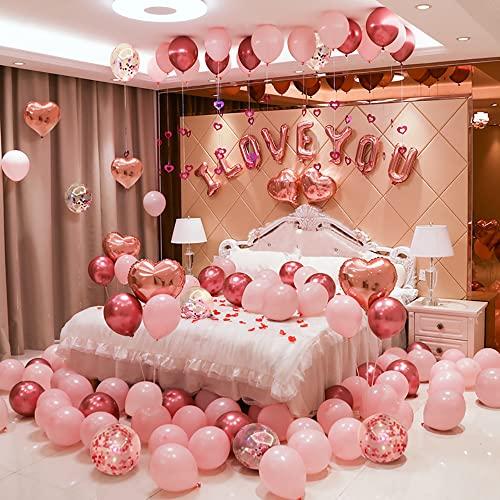 Kit de Globos CAKKA para San Valentín: Corazones, Oro Rosa y Pétalos