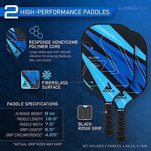 Miniatura de Set de Pickleball JOOLA Ben Johns: 2 Paletas de Fibra de Vidrio Reforzada y Accesorios 4