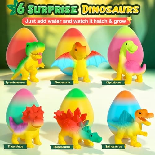 Dinosaur Hatching Surprise Eggs - 6 Pack Dinosaur Toys for Kids 3-5 5-7 6-8 thumbnail 3