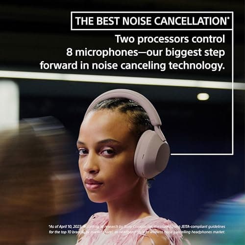 Sony WH-1000XM5 Premium Noise Canceling Headphones, Auto NC Optimizer, 30-Hour Battery, Alexa Voice Control, Black thumbnail 2