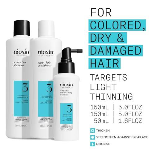 Nioxin Scalp + Hair Thickening System 3 | For Colored or Damaged Hair with Light Thinning | With Niacinamide and Biotin | Trial Size | 1 Month Supply thumbnail 3