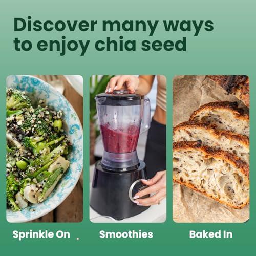 Sanar Naturals Chia Seeds | High Fiber Supplement, GLP-1 Support, Plant-Based Protein with Omega-3 | Superfood for Smoothies Baking and Oatmeal | Vegan, Non-GMO, Raw Bulk, Gluten F thumbnail 5