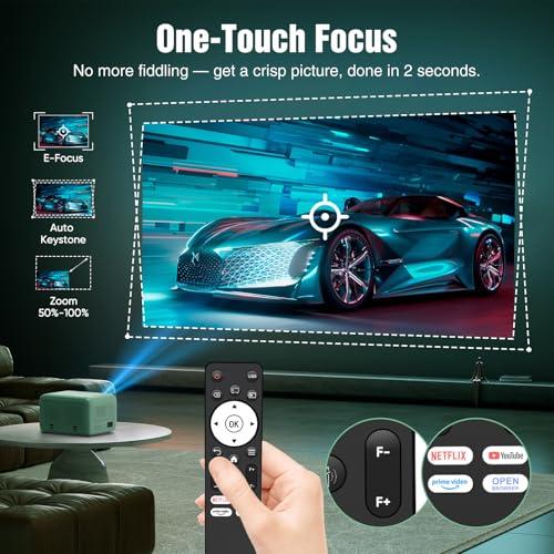 TMY 4K Projector with WiFi Bluetooth, Compatible with Netflix/Prime Video/YouTube, Outdoor Portable Home Theater Movie Projector, Smart Projector for Indoor Outdoor Movies, Gaming  thumbnail 6